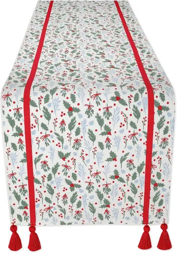 Vista 11 de Folkulture Camino de mesa de Navidad de 90 pulgadas de largo para decoraciones de Navidad de interior para el hogar, camino bohemio 100% algodón