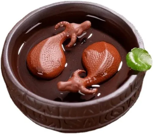 Vista 6 de Purple Clay Boutique - Juego de té para mascotas, ceremonia de té de pescado, cerámica que atrae dinero, lindo bonsái de carne, plantas en maceta