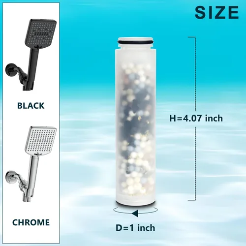 Vista 7 de Homlord - Cartucho de repuesto para cabezal de ducha de mano Homlord, paquete de 3 filtros suavizantes de agua multietapa para agua dura (3 unidades)