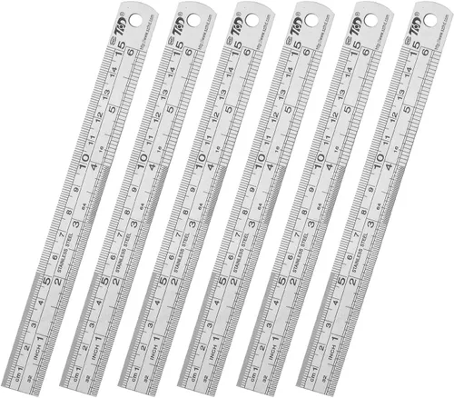 Vista 9 de ZZTX Regla de metal de 6 pulgadas, acero inoxidable, 1 paquete