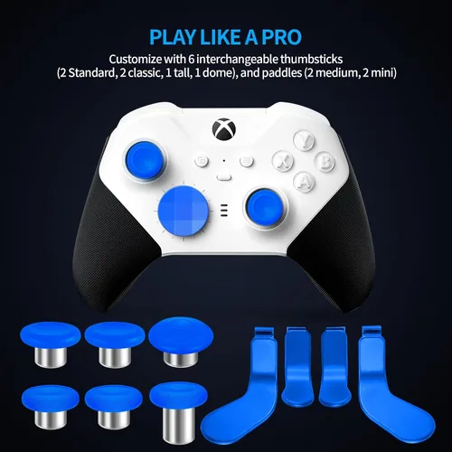 Vista 4 de Paquete completo de componentes para Xbox Elite Controller Series 2 Kit de reparación de piezas de repuesto con estuche de almacenamiento, base