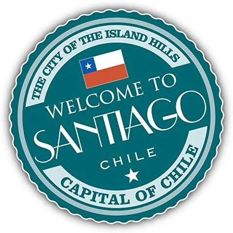 Vista 2 de Santiago Chile Etiqueta de bienvenida redonda de metal 0.75" solapa Pin sombrero camisa Pin Pin Tie Tack Pinback, Metal