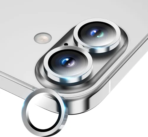Vista 14 de Protector de lente de cámara para iPhone 17/16/16 Plus, Vidrio templado de metal Cubierta individual de lente de cámara [Anti-caída] Compatible