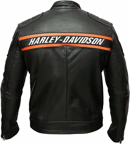 Vista 4 de La-Mejor Chaqueta de moto HD Bill Goldberg Hombre - Chaqueta de cuero negro para hombre - Chaqueta de cuero Cafe Racer Hombre