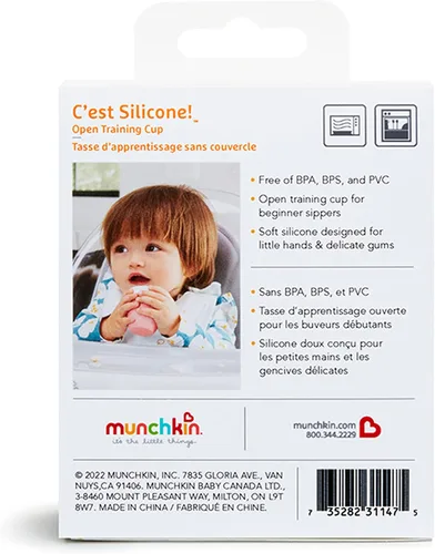 Vista 7 de Munchkin Taza de entrenamiento para sorber, taza pequeña de silicona abierta para bebés y niños pequeños de 4 meses de edad en adelante, 2 onzas