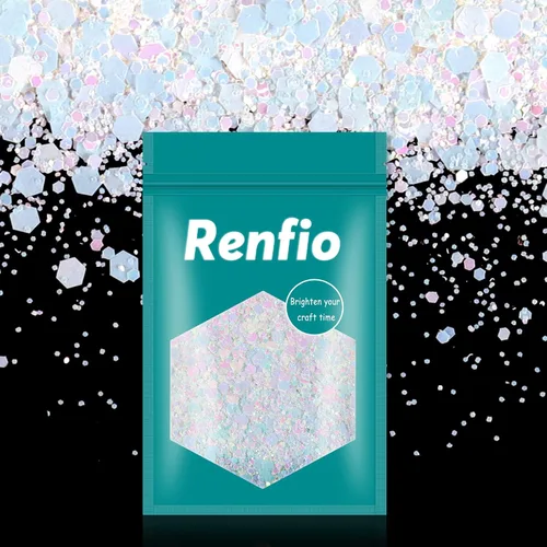 Vista 18 de Renfio Chameleon Purpurina Gruesa con Brillo, Juego de Purpurina de Resina de 16 Colores que Cambian de Color, Cada uno 10g/0.35oz, Copos