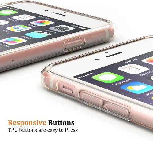 Vista 2 de Funda transparente para iPhone 6, iPhone 6S, funda híbrida transparente para parachoques, funda para teléfono inteligente, resistente a los 2-HD