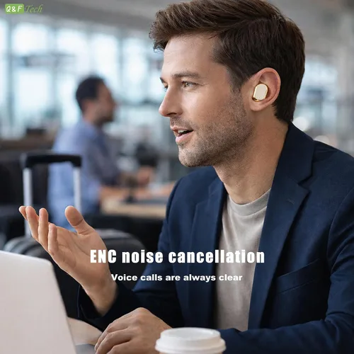 Vista 5 de Q&F Tech TWS - Auriculares inalámbricos Bluetooth que incluyen auriculares abiertos e intraurales, mini auriculares True Touch, llamadas de voz