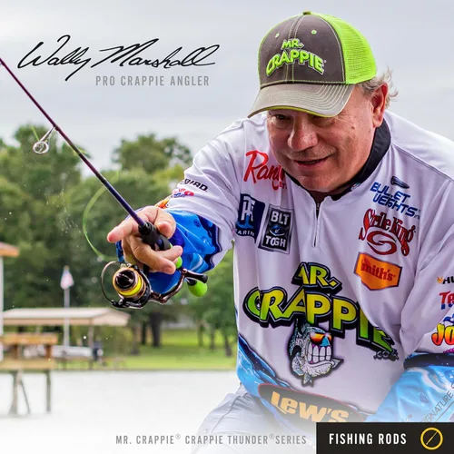 Vista 6 de Lew's Crappie Thunder - Caña de pescar telescópica, potencia ligera, acción rápida, fibra de vidrio de primera calidad, mango de espuma EVA