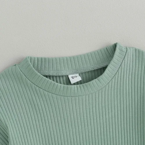 Vista 5 de Ropa de bebé recién nacido, suéter acanalado, enterizo de gran tamaño, sudadera de punto con burbujas, lindo traje de otoño