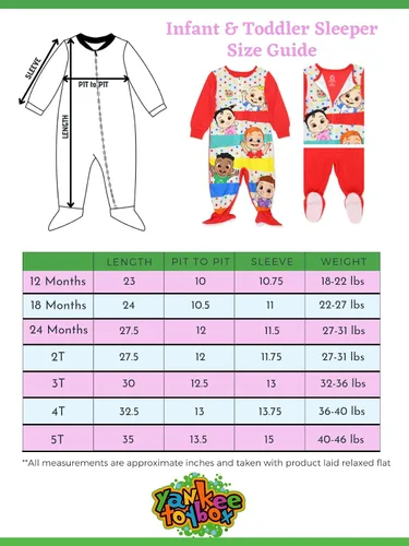 Vista 2 de Cocomelon Pijama para dormir con pies para niños pequeños
