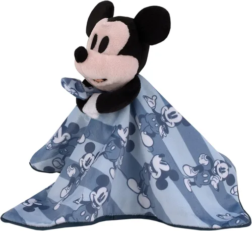 Vista 3 de Disney Mickey Mouse - Juego de 2 piezas de manta de bebé sherpa súper suave a rayas azules y azul marino