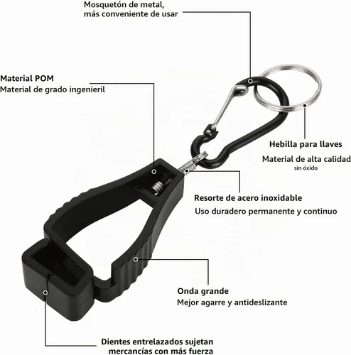 Vista 3 de Glove Clips for Work Glove Holders, Glove Holder Clip Gloves Clip for Construction Negro