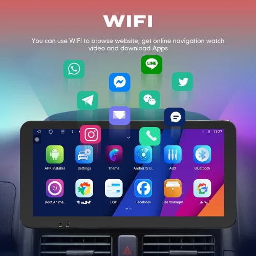 Vista 5 de Coche CarPlay Android Navegación Automática Estéreo GPS Radio Reverse Cámara Pantalla 10.33 "QLED Pantalla Táctil Headunit Tablet Pad Media Player