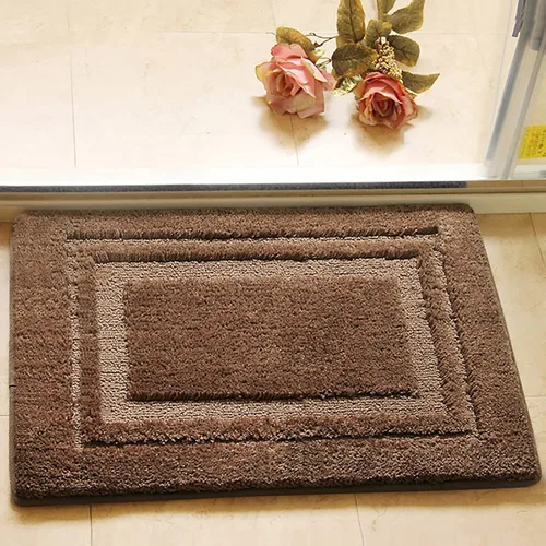 Vista 6 de Alfombra de baño de felpa súper suave para baño, alfombra de baño gruesa antideslizante para interiores, alfombra de ducha para baño, bañera, Azul