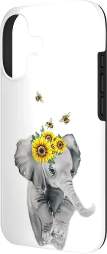 Vista 2 de Elephant Bumble bee - Sunflower Animal Lover Honey Bees Case for iPhone 17