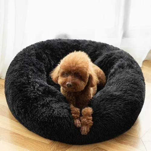 Vista 5 de Hachikitty Calming Donut Cuddler - Cama para perros medianos, 24 pulgadas