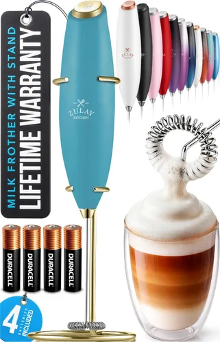 Vista 104 de Zulay Kitchen Potente varita espumadora de leche con 2 baterías Duracell – Mezclador de bebidas portátil ultrarrápido – Máquina de espuma eléctrica
