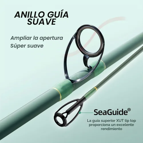Vista 3 de Fibra de carbono Surf Rod Saltwater Surf Spinning caña de pescar con Seaguide Reel Seat
