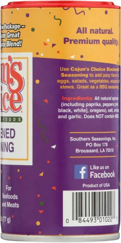Vista 4 de Cajuns Choice - Condimento de pescado ennegrecido, 2.75 onzas (paquete de 2)
