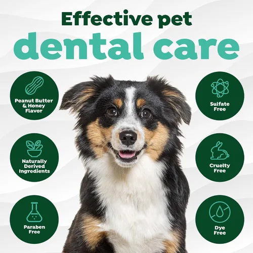 Vista 7 de TropiClean Fresh Breath Kit de cuidado bucal - Cepillo de dientes de cerdas suaves - Kit de cepillado de dientes de perro - Pasta de dientes