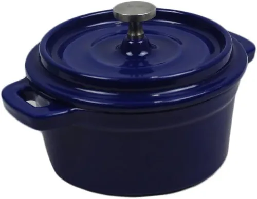 Vista 19 de Utensilios de cocina de hierro fundido esmaltado (Olla Mini 0,25 Qt., Glaciar)