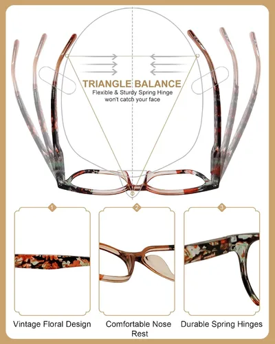 Vista 4 de MARE AZZURO Gafas de lectura grandes para mujer, lector 0 1 1.25 1.5 1.75 2 2.25 2.5 2.75 3 3.5