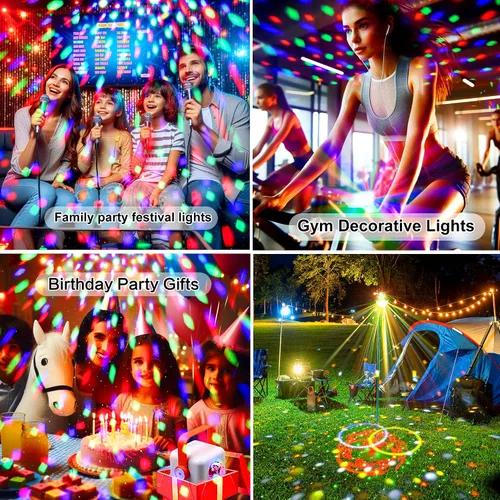 Vista 3 de DJANT Luces de bola de discoteca para fiesta de DJ, proyector de luces estroboscópicas de escenario, activado por sonido con control remoto
