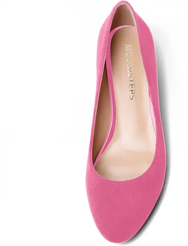 Vista 3 de MOVINSTEPS Zapatos de tacón bajo para mujer con puntera redonda y puntera redonda de 1.5 pulgadas
