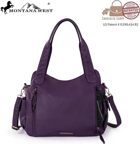 Vista 3 de Montana West Bolsos Hobo de cuero lavado para mujer, bolsos espaciosos con correa cruzada