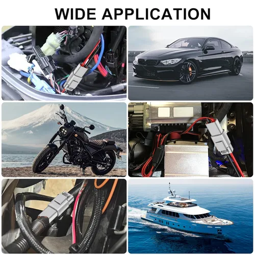 Vista 6 de Linkstyle 5 pares de kit de conectores DTP de 2 pines con cable de 12 AWG, conectores Deutsch impermeables eléctricos automotrices macho hembra