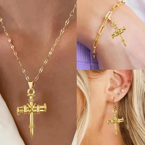 Vista 5 de 50 dijes de cruz de aleación religiosa cristiana Jesús Crucifijo Crucifijo, suministros de manualidades para manualidades, collares, pulseras