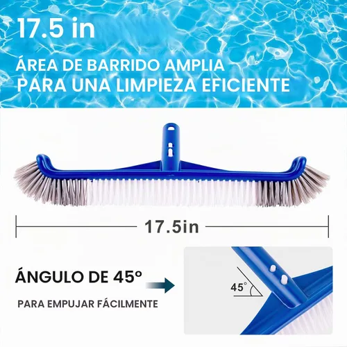 Vista 4 de POOLAZA Cabezal de cepillo de piscina de 17.5 pulgadas con extremos curvos