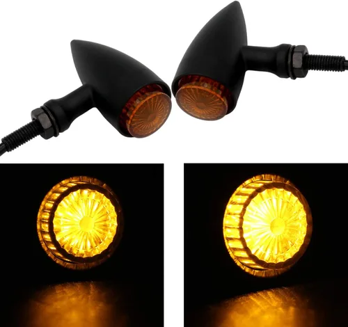 Vista 13 de FATECIM 2 luces LED de señal de giro para motocicleta, luces de conducción de alta resistencia, intermitentes traseros para Bobber Harley, Honda