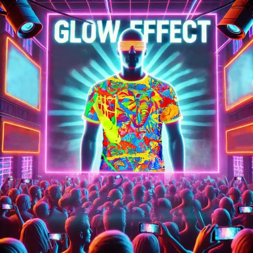 Vista 9 de aofmoka - Camiseta ultravioleta hecha a mano, reactiva a luz negra, con impresión decorativa