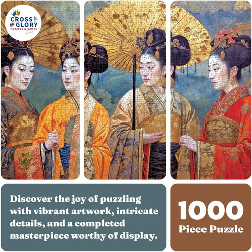 Vista 6 de Cross & Glory - Silk and Splendor: an Imperial Puzzle Panorama - Rompecabezas de 1000 piezas para adultos Arte de la dinastía Tang Mezcla