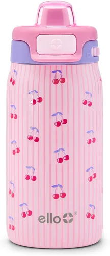 Vista 16 de Ello Pop & Fill Botella de agua de acero inoxidable para niños de 12 onzas con tapa de llenado rápido Botella libre de BPA con aislamiento al