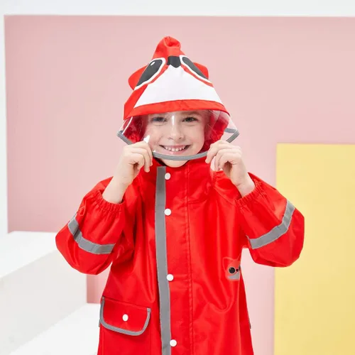 Vista 3 de Traje de lluvia para bebé con capucha, impermeable, traje de lluvia de una pieza para niños (3-10 años)