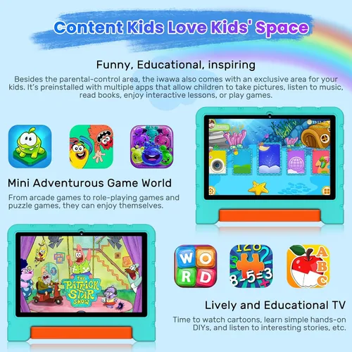 Vista 6 de Tableta infantil 2025 con Android 15 de 10 pulgadas para niños Octa-Core, 30GB+64GB (TF 1TB), tableta para niños pequeños con funda a prueba