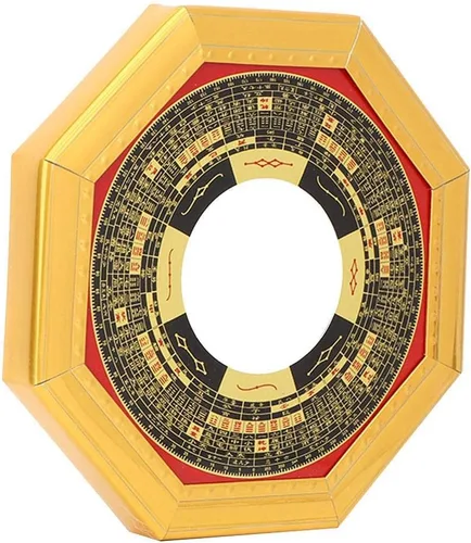 Vista 6 de Tyenaza Espejo cóncavo tradicional chino de Feng Shui, espejo Bagua para negocios en casa, protección de la suerte contra especiales dañinos
