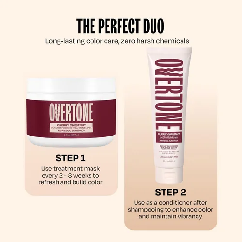 Vista 6 de OVERTONE® Semi-Permanent Color Depositing Conditioner, Cherry Chestnut Castaño Cereza