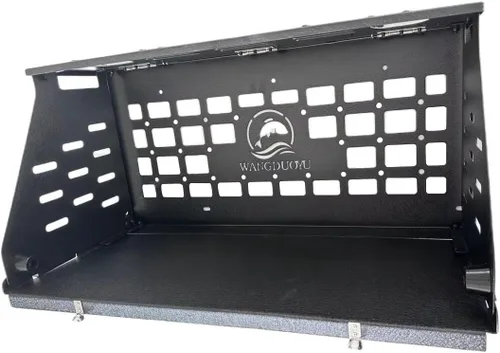 Vista 4 de Mesa plegable de 2 niveles para puerta trasera de campamento, estante de carga compatible con Jeep Wrangler JL 2018-2025
