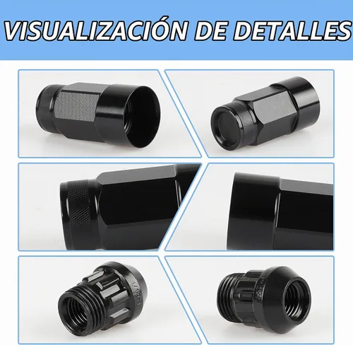 Vista 3 de 20 piezas de tuercas de llanta de extremo cerrado M12X1.5 para llantas de rueda + casquillo (negro)