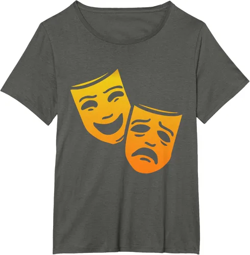 Vista 44 de Comedia y tragedia griega teatro máscaras camiseta