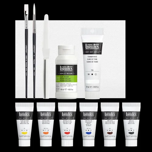 Vista 3 de Juego de 4 acrílicos Liquitex profesionales de cuerpo de pesado High Viscosity, Pigment Rich, Ideal for Impasto & Texture, Satin Finish, Permanent