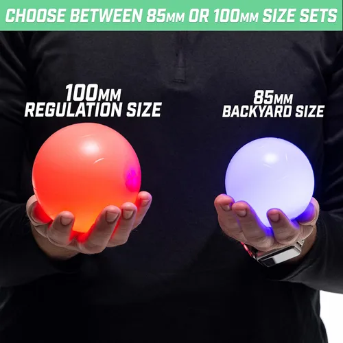 Vista 4 de GoSports LED Bocce Ball Game Set - Includes 8 Light Up Bocce Balls, Pallino, Case and Measuring Rope - Choose 85 mm or 100 mm