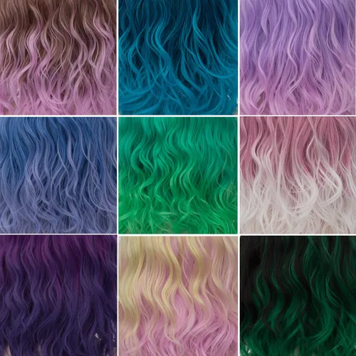 Vista 9 de Mildiso M004PR - Peluca de Mardi Gras para mujer, peluca corta de cabello ondulado y rizado con gorra de peluca