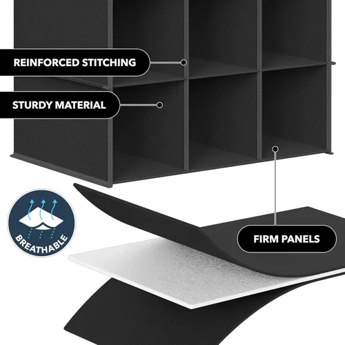 Vista 5 de Simple Houseware Estante de 24 secciones para colgar zapatos, organizador para armario, color negro