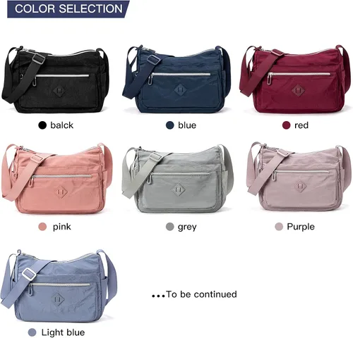 Vista 7 de ETidy Bolso cruzado para mujer, impermeable, ligero, casual, de hombro, bolso de libros