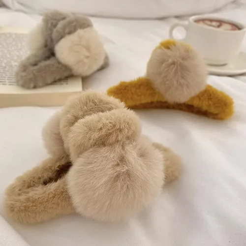 Vista 3 de Lindas pinzas de pelo para cabello rizado, elegante y esponjoso, pelo sintético, clip grande para cabello fino y largo, antideslizante, para mujeres